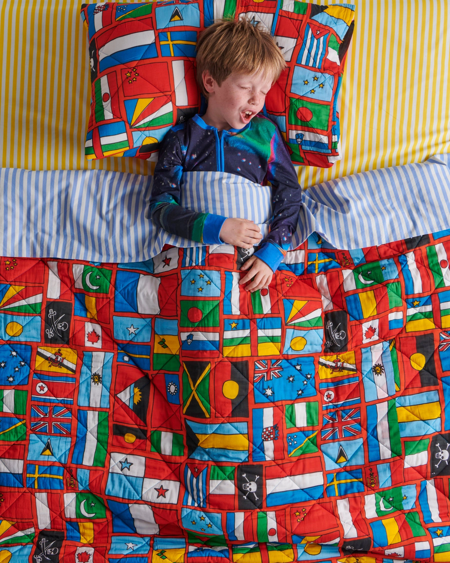 Fly The Flag Red Organic Cotton Quilted Pillowcase