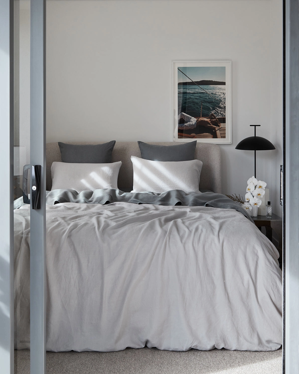 Fog 100% Flax Linen King Pillowcases (Set of Two)