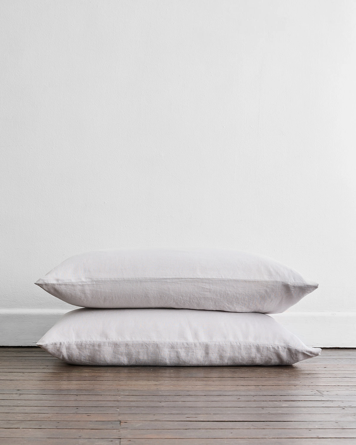 Fog 100% Flax Linen King Pillowcases (Set of Two)