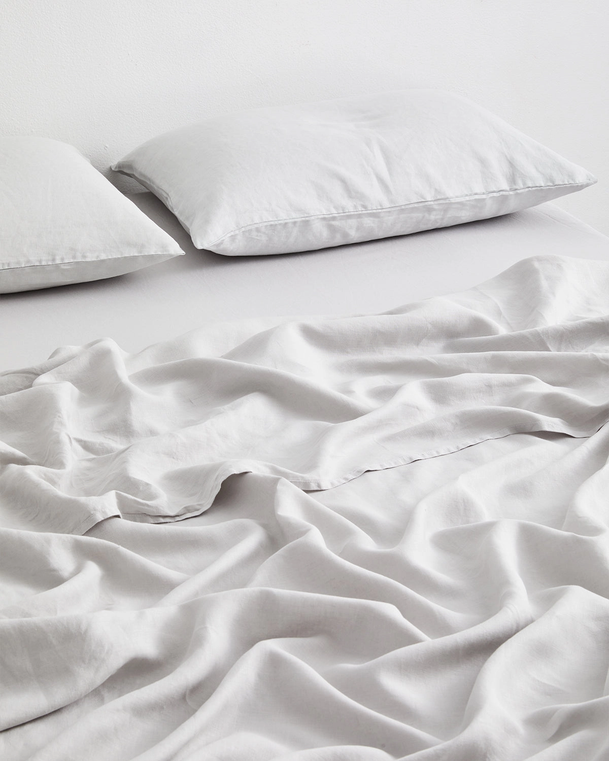 Fog 100% Flax Linen King Pillowcases (Set of Two)