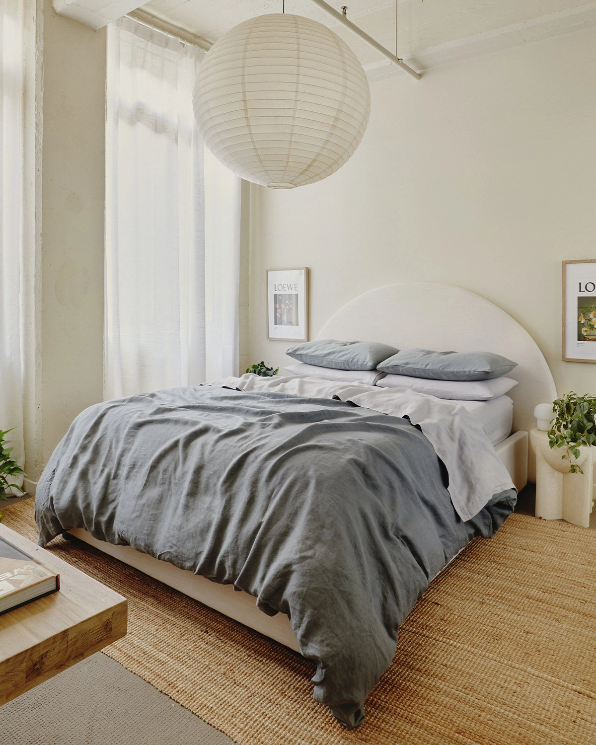 Fog 100% Flax Linen King Pillowcases (Set of Two)