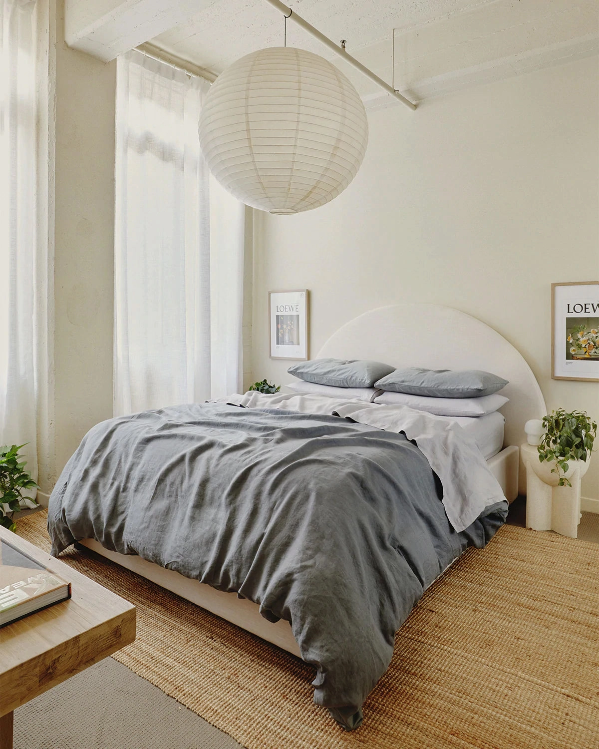 Fog 100% French Flax Linen Flat Sheet