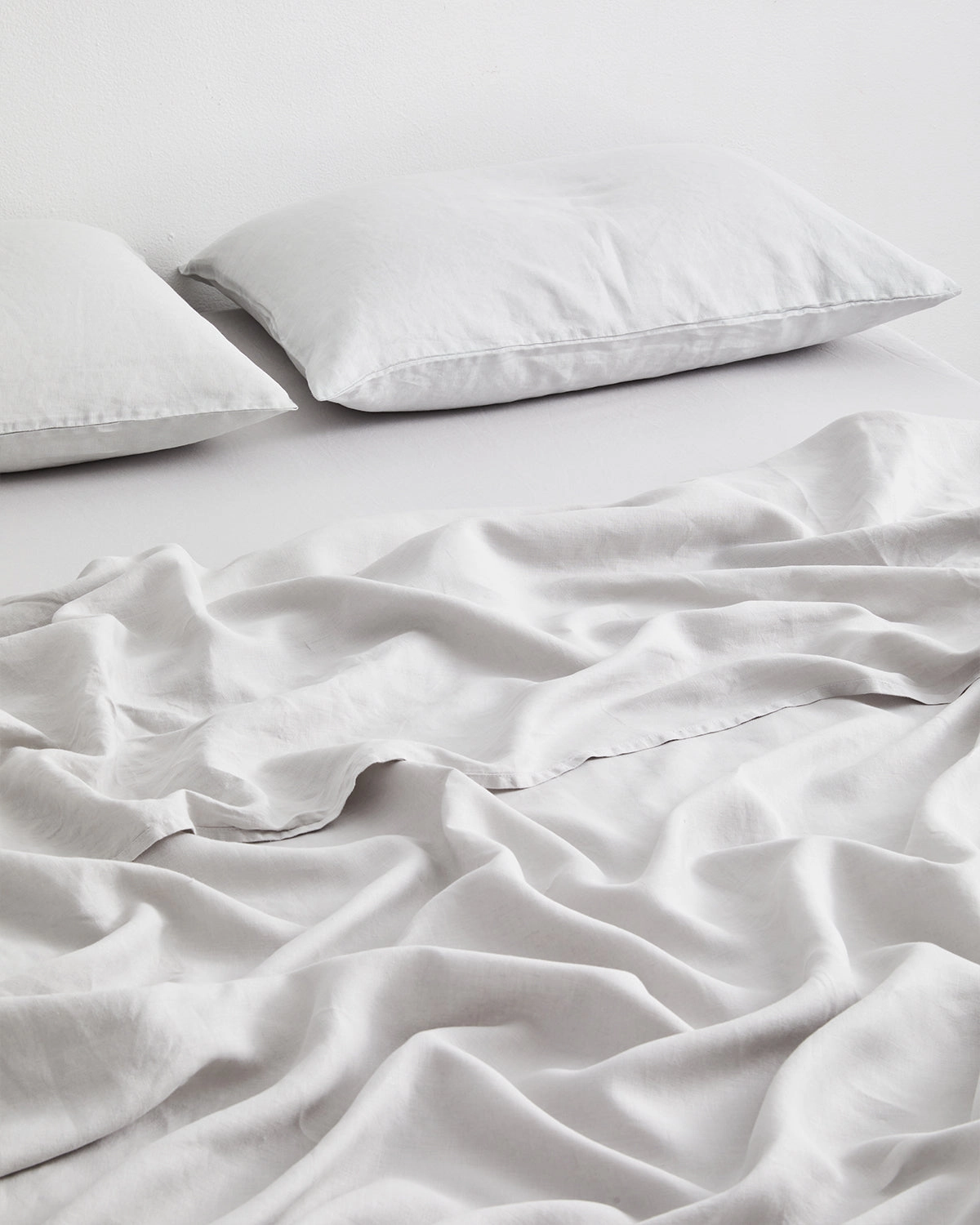 Fog 100% French Flax Linen Flat Sheet