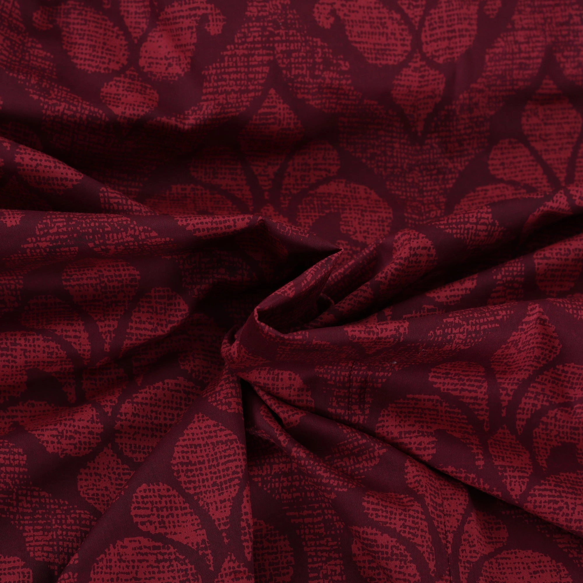 Folklore Transition Diamond Festivity Printed 100% Cotton Red Ultra Soft Bed Sheet