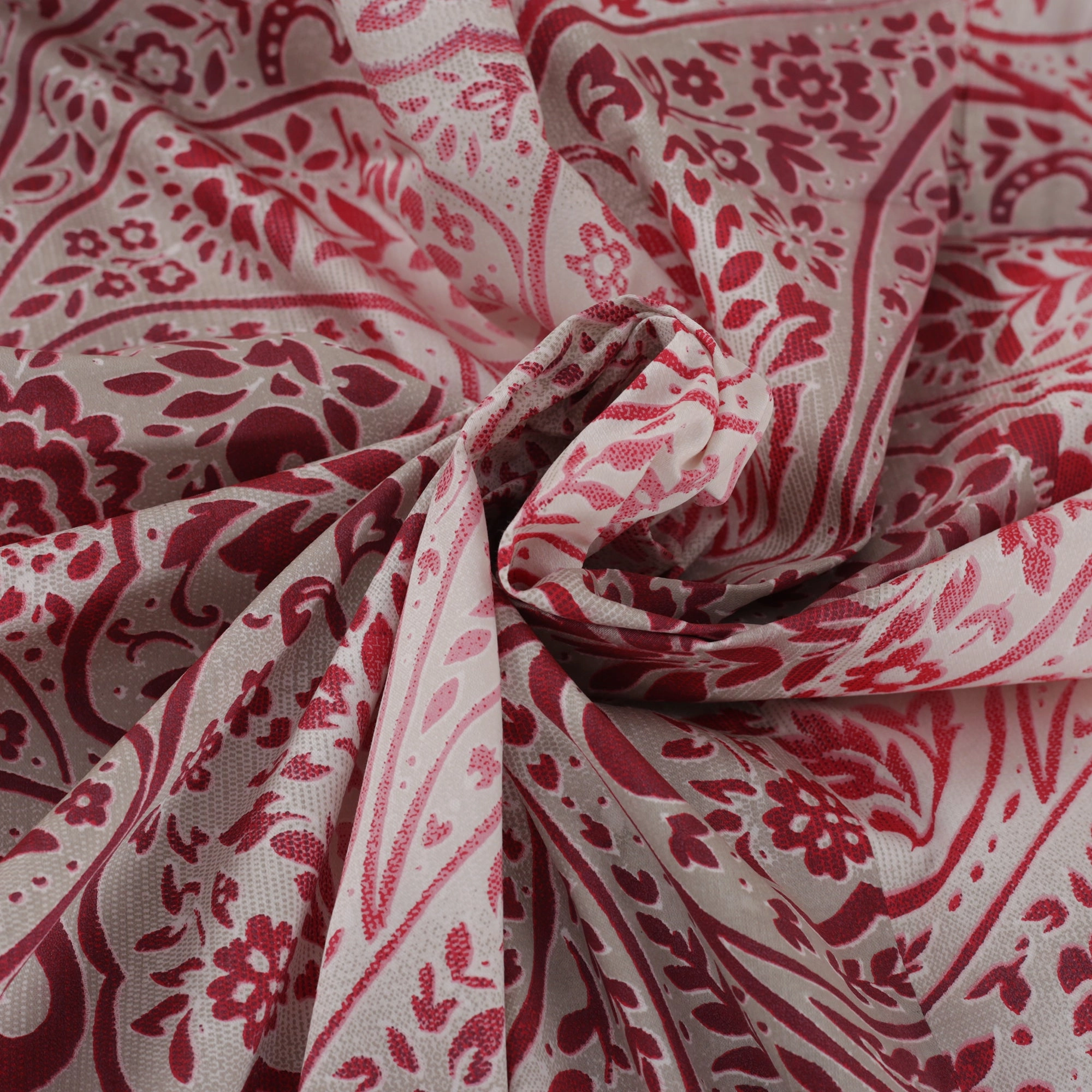 Folklore Transition Ombre Bonanza Printed 100% Cotton Red Ultra Soft Bed Sheet with Pillow Case