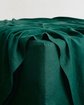 Forest 100% French Flax Linen Fitted Sheet