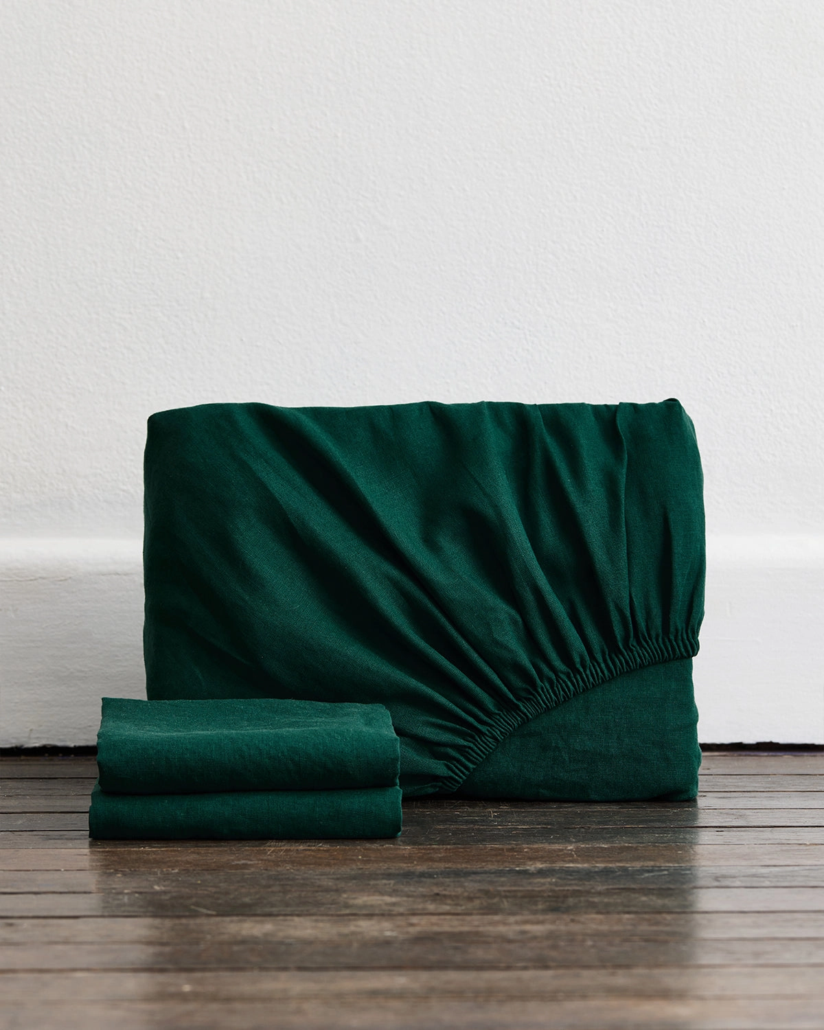 Forest 100% French Flax Linen Fitted Sheet Set