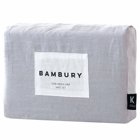 French Linen Sheet Set by Bambury - Silver