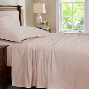 Glamique 100% Cotton Solid 1000 TC Beige Bed Sheet with Pillow Case