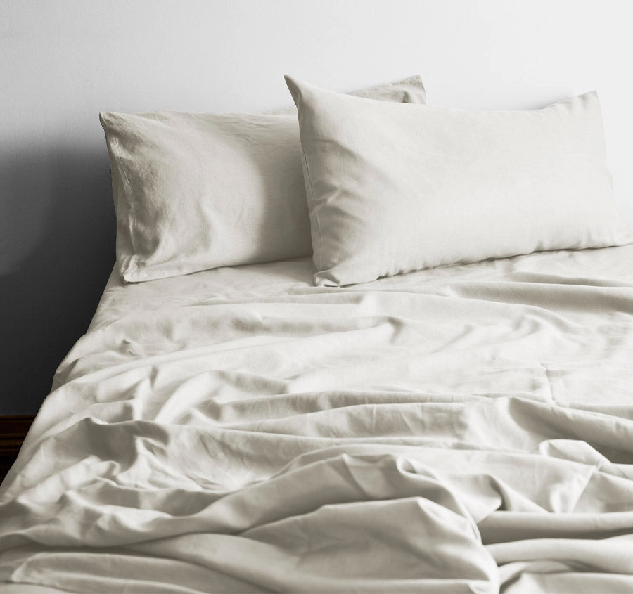 Halo Organic Cotton Sheet Set Range White Sand