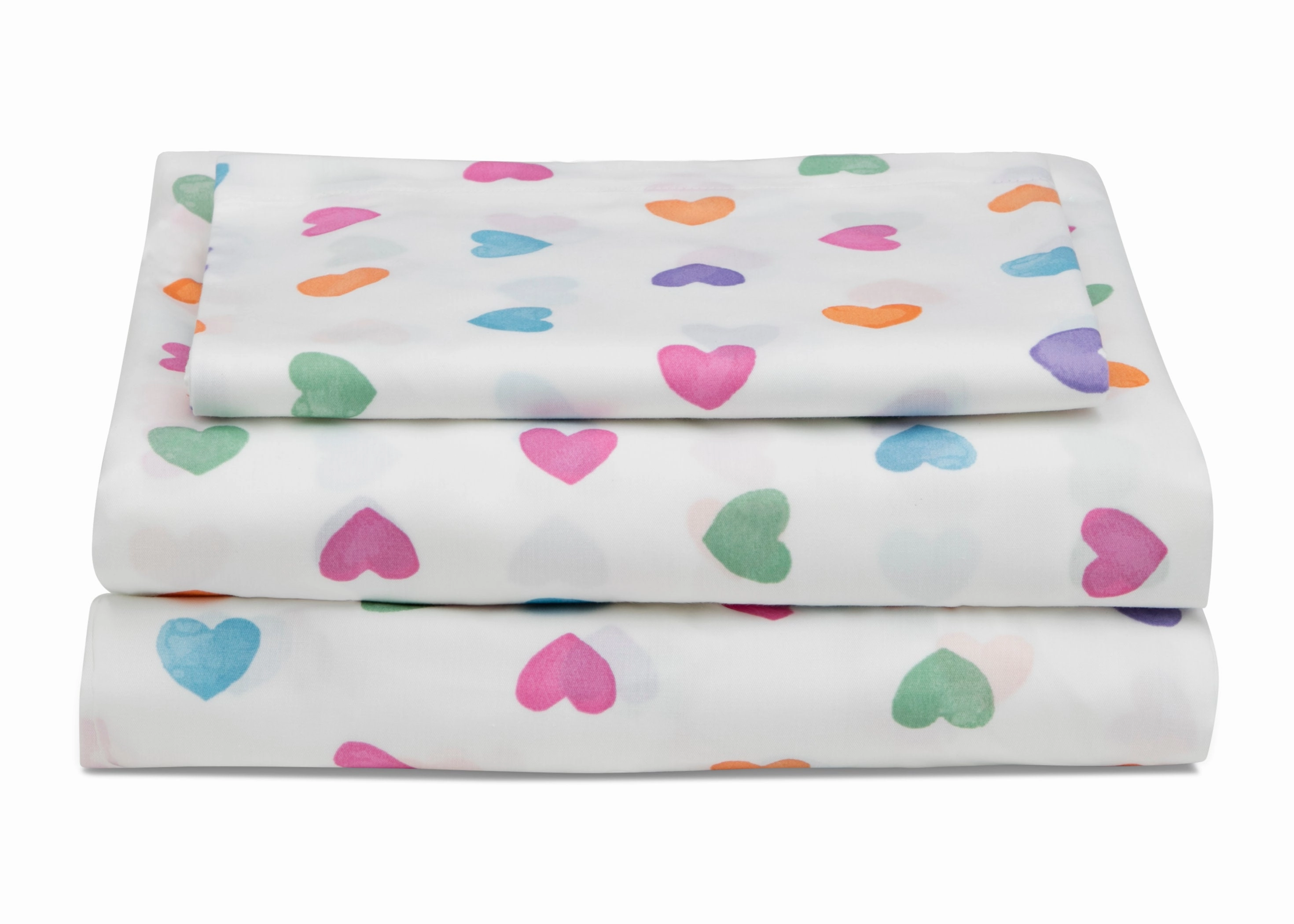 Hearts Printed 3-Piece Twin Sheet Set