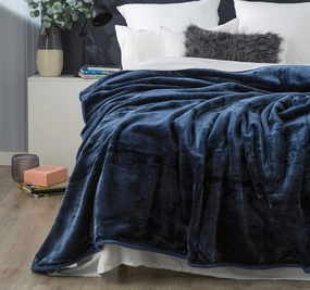 Heavy Weight Acrylic Mink Blanket Indigo