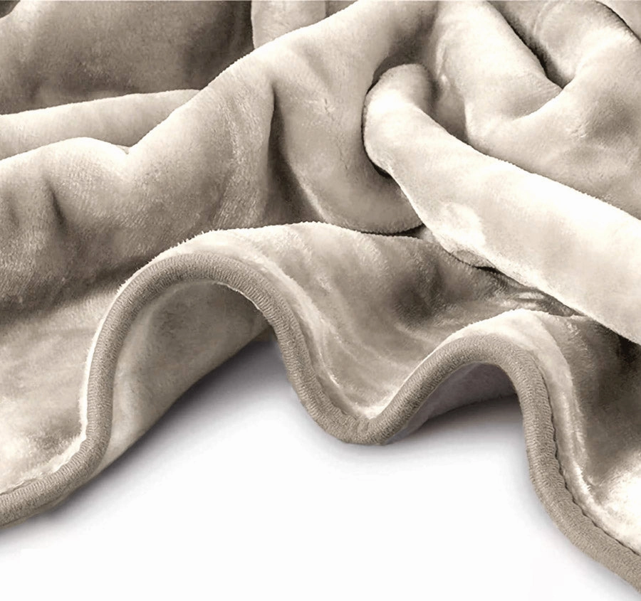 Heavy Weight Acrylic Mink Blanket Taupe