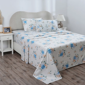 Hermosa Eclectic Garden Gabriella 100%Cotton Printed Bed Sheet with Pillow Case