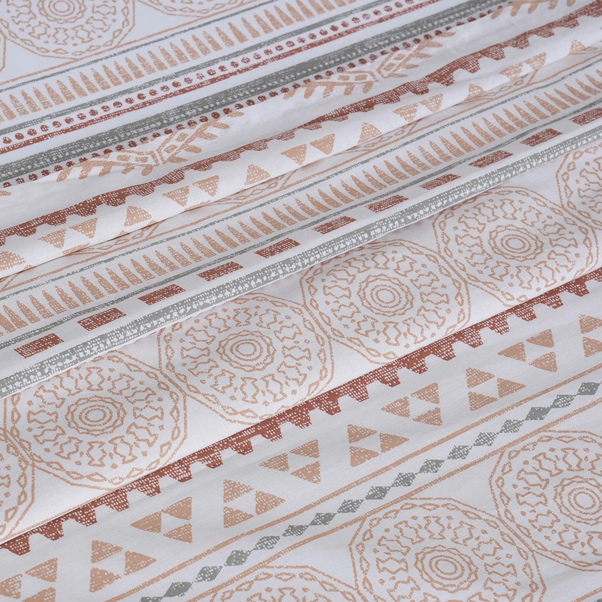 Hermosa Sensory Bloom Allegra 100% Cotton Printed Bed Sheet with Pillow Case Peach
