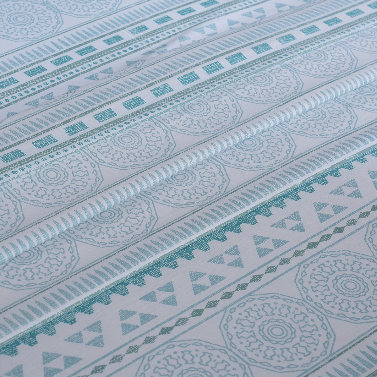 Hermosa Sensory Bloom Allegra 100% Cotton Printed Bed Sheet with Pillow Case Teal