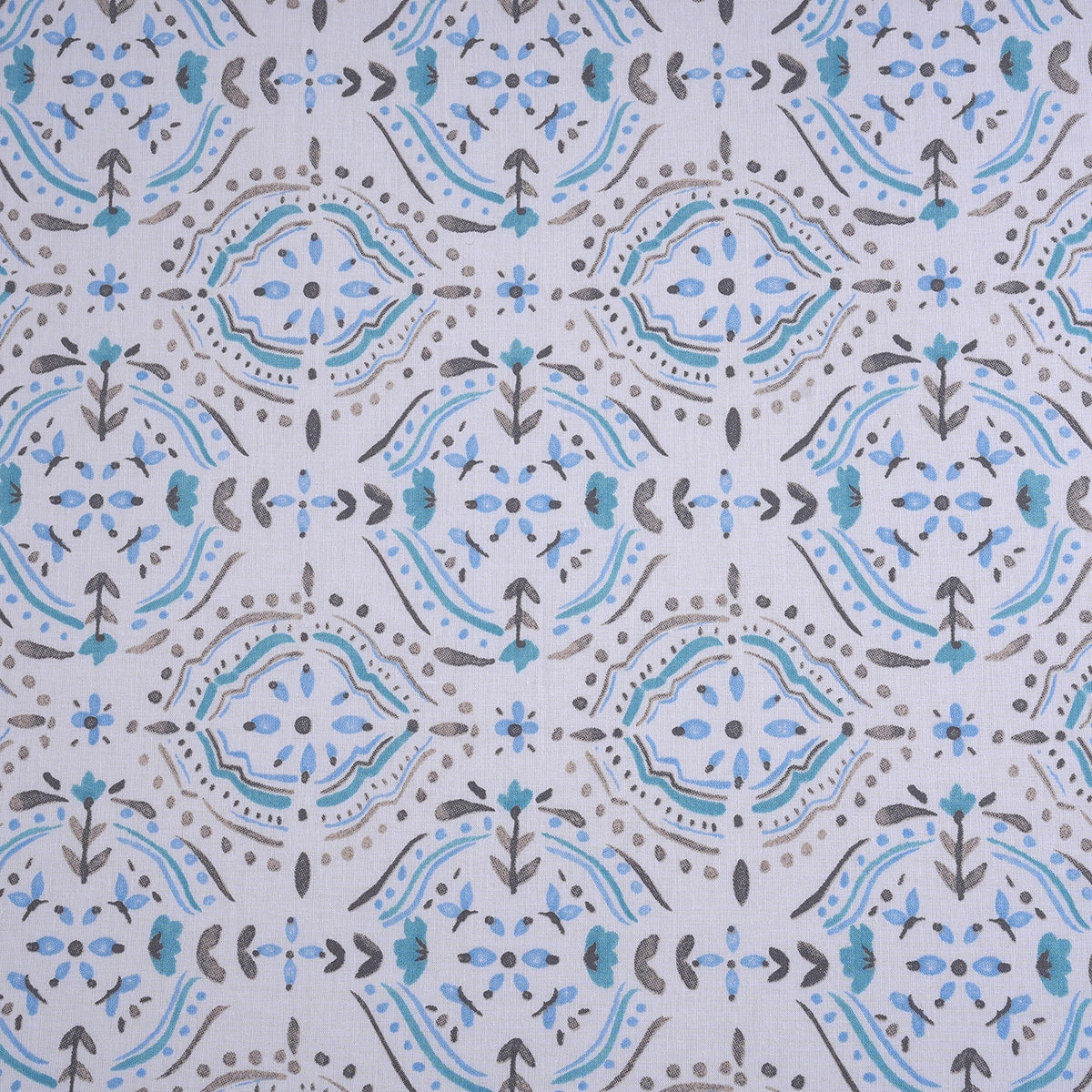 Hermosa Sensory Bloom Avery 100% Cotton Printed Fitted Sheet with Pillow Case Blue