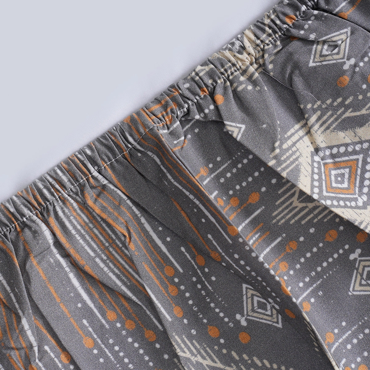 Hermosa Sensory Bloom Gareth 100% Cotton Printed Fitted Sheet with Pillow Case Orange