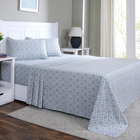 Hermosa Sensory Bloom Jude 100% Cotton Printed Bed Sheet with Pillow Case Teal