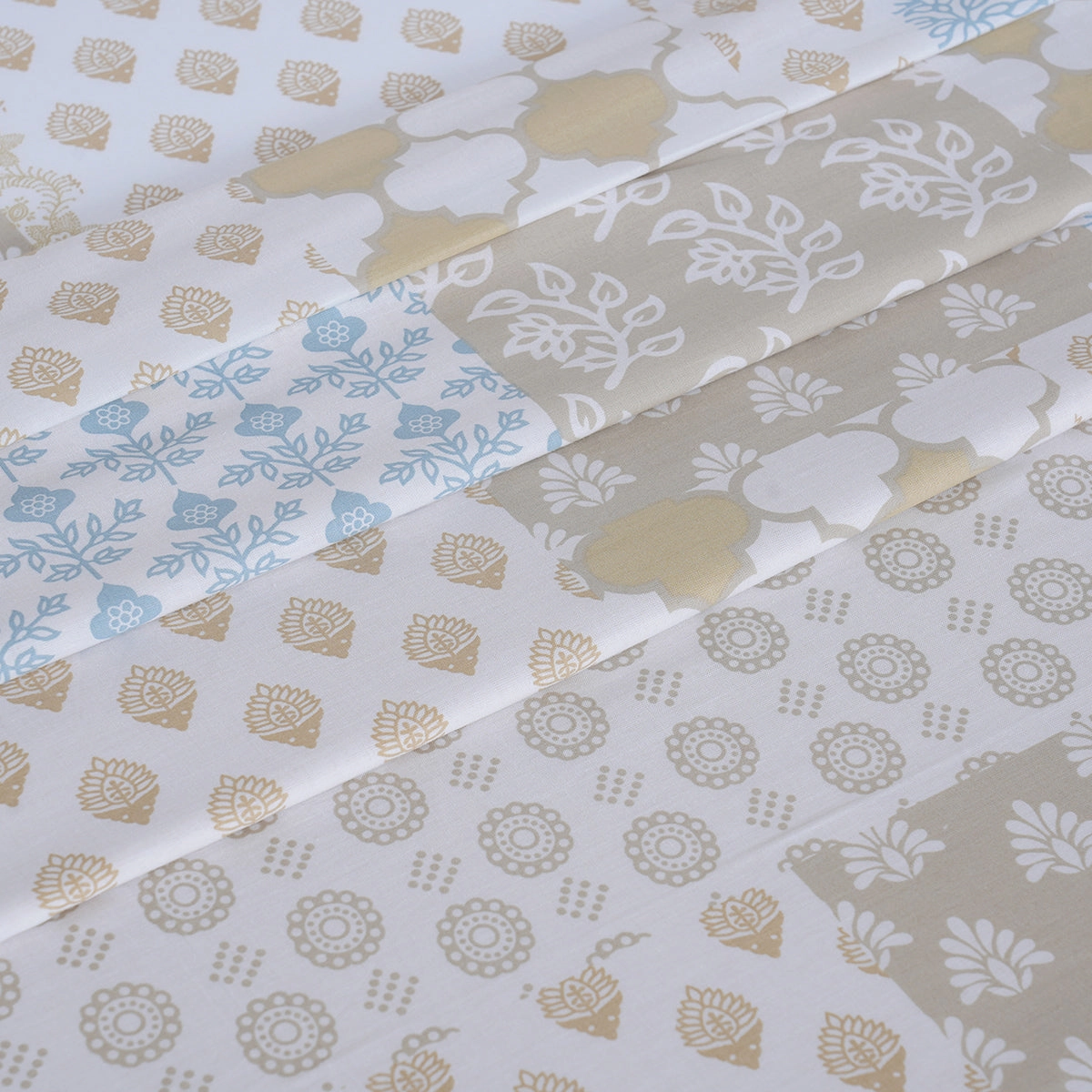 Hermosa Sensory Bloom Lennon 100% Cotton Printed Bed Sheet with Pillow Case Mustard