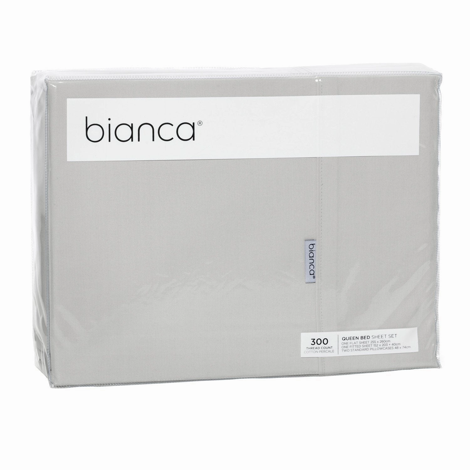 Heston 300 Thread Count Cotton Percale Sheet Set Silver by Bianca
