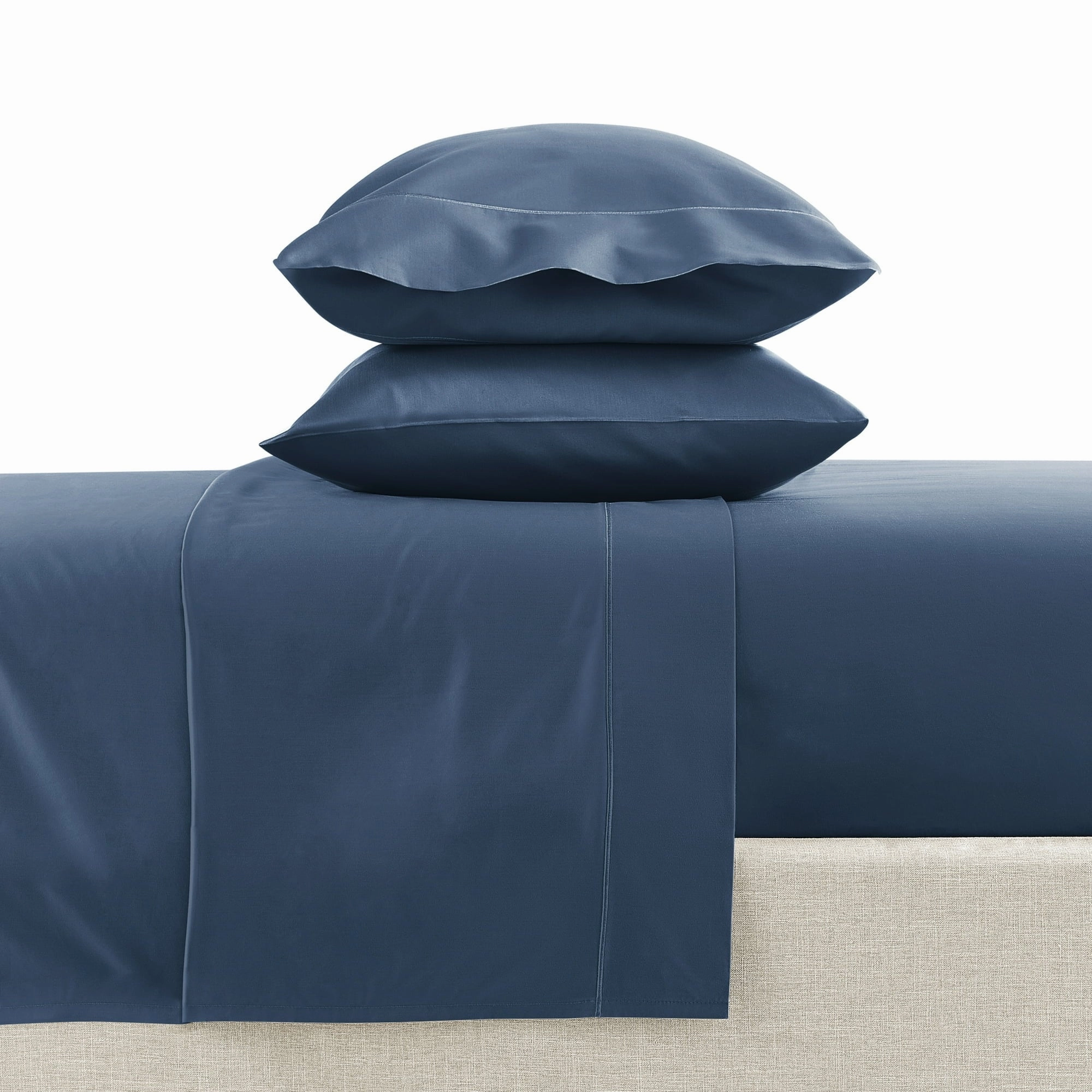 Hotel Style HS5401325722-28 4-Piece 600 Thread Count Navy Egyptian Cotton Bed Sheet Set King Deep Pocket Navy