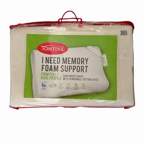 I Need Memory Foam Support Firm Feel/ Dual Profile Contour Pillow by Tontine