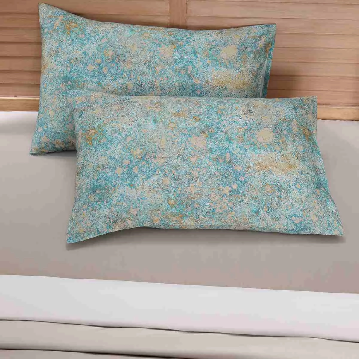 Indie-Geo Digital Printed Mystique Gold 100% Cotton Bed Sheet
