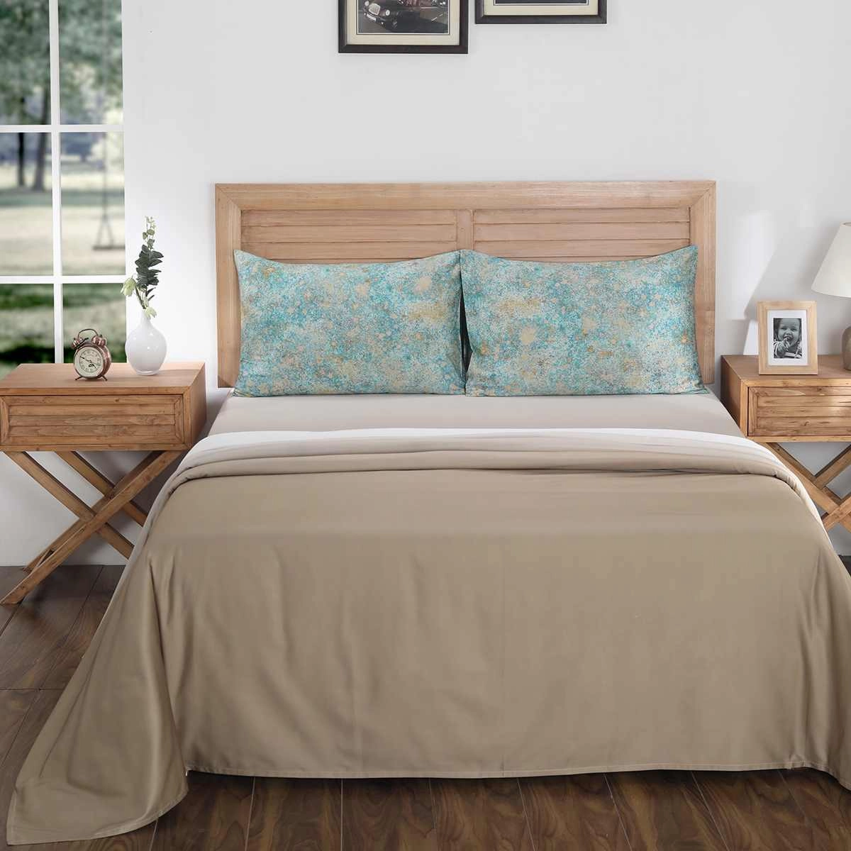 Indie-Geo Digital Printed Mystique Gold 100% Cotton Bed Sheet