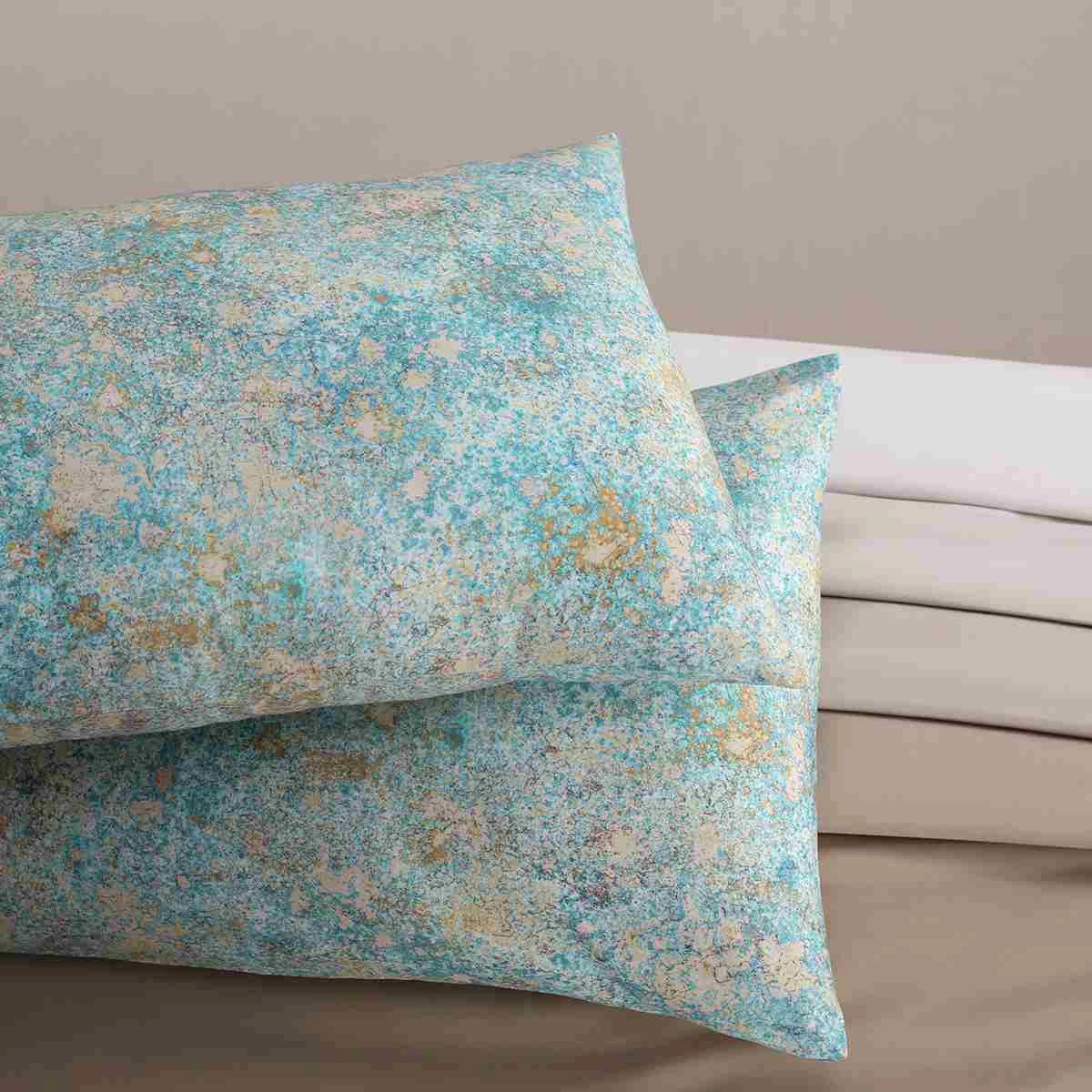 Indie-Geo Digital Printed Mystique Gold 100% Cotton Bed Sheet