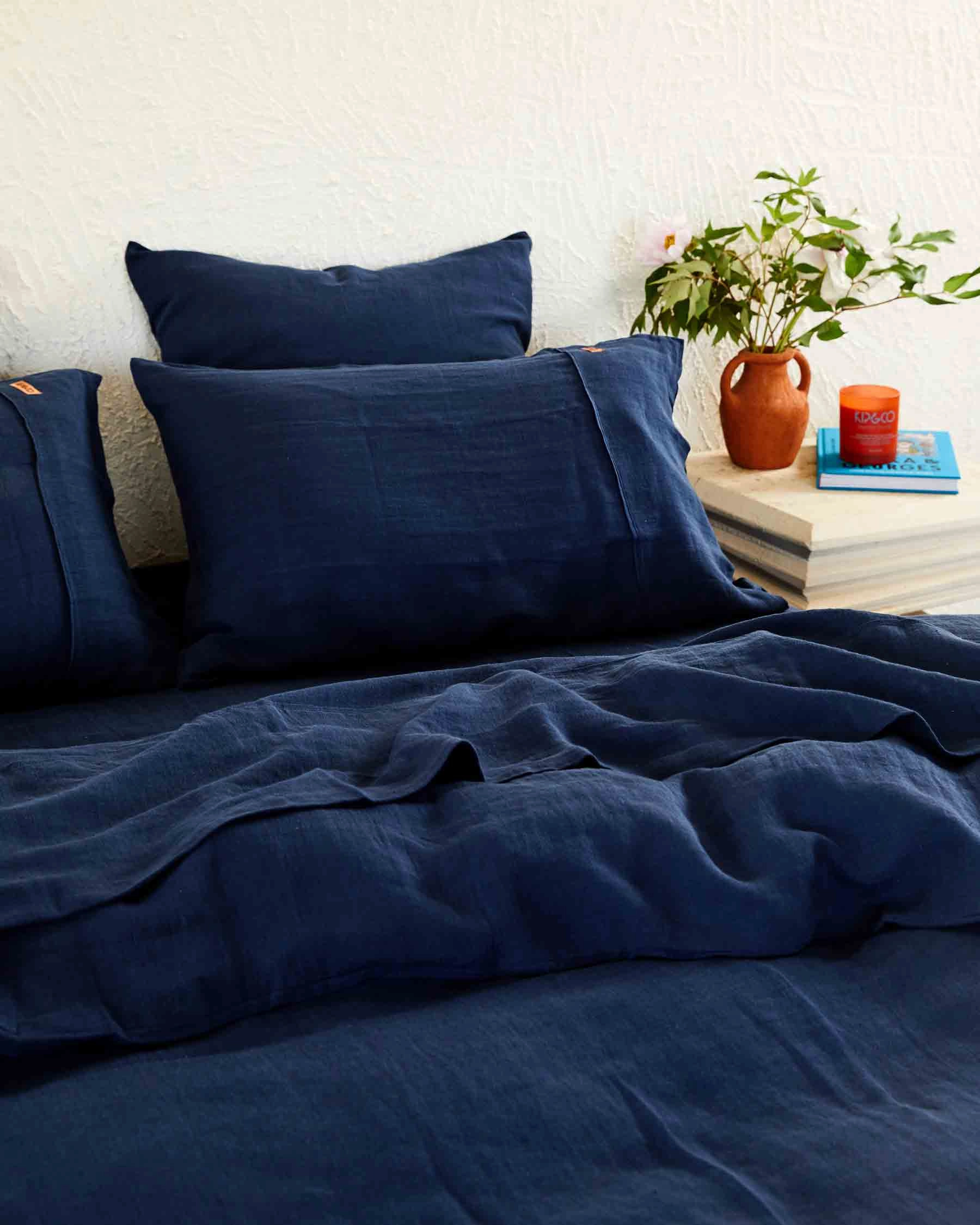 Indigo Linen Pillowcases