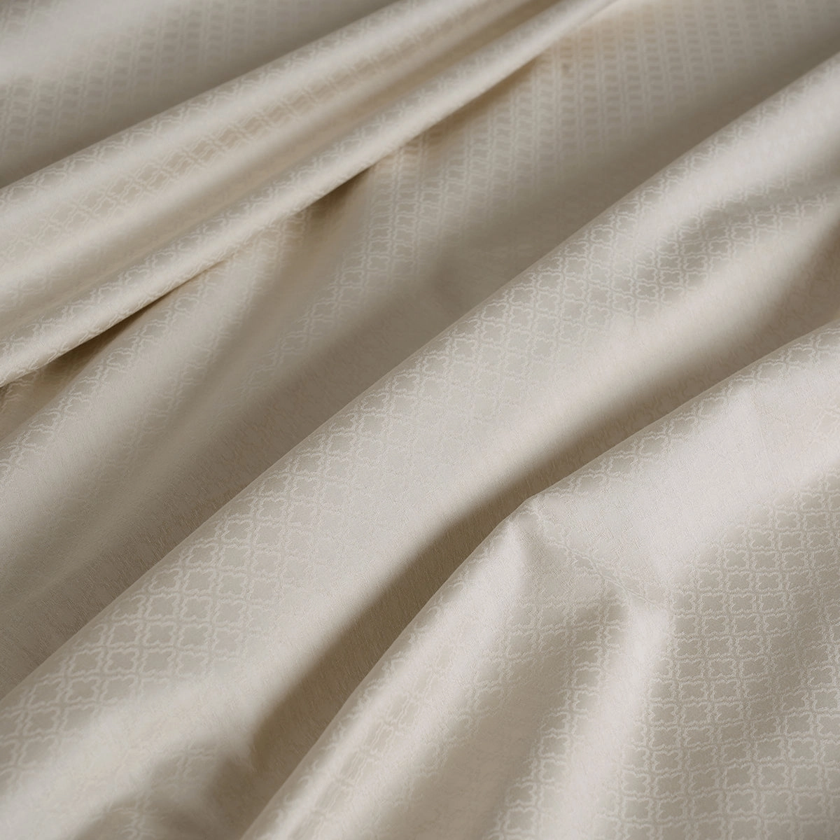 Isadora Self Jacquard Beige Bed Sheet with Pillow Case