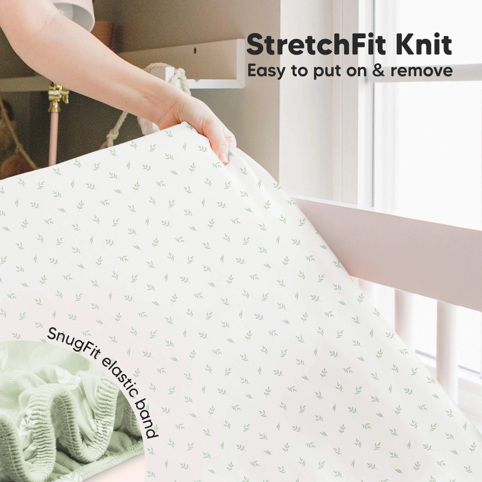 Isla Fitted Crib Sheets (Herb)