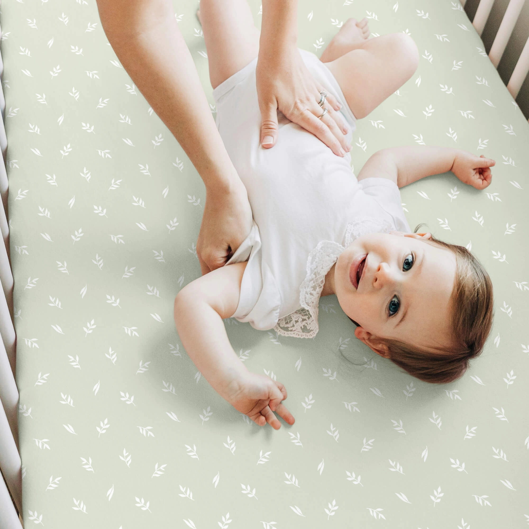 Isla Fitted Crib Sheets (Herb)