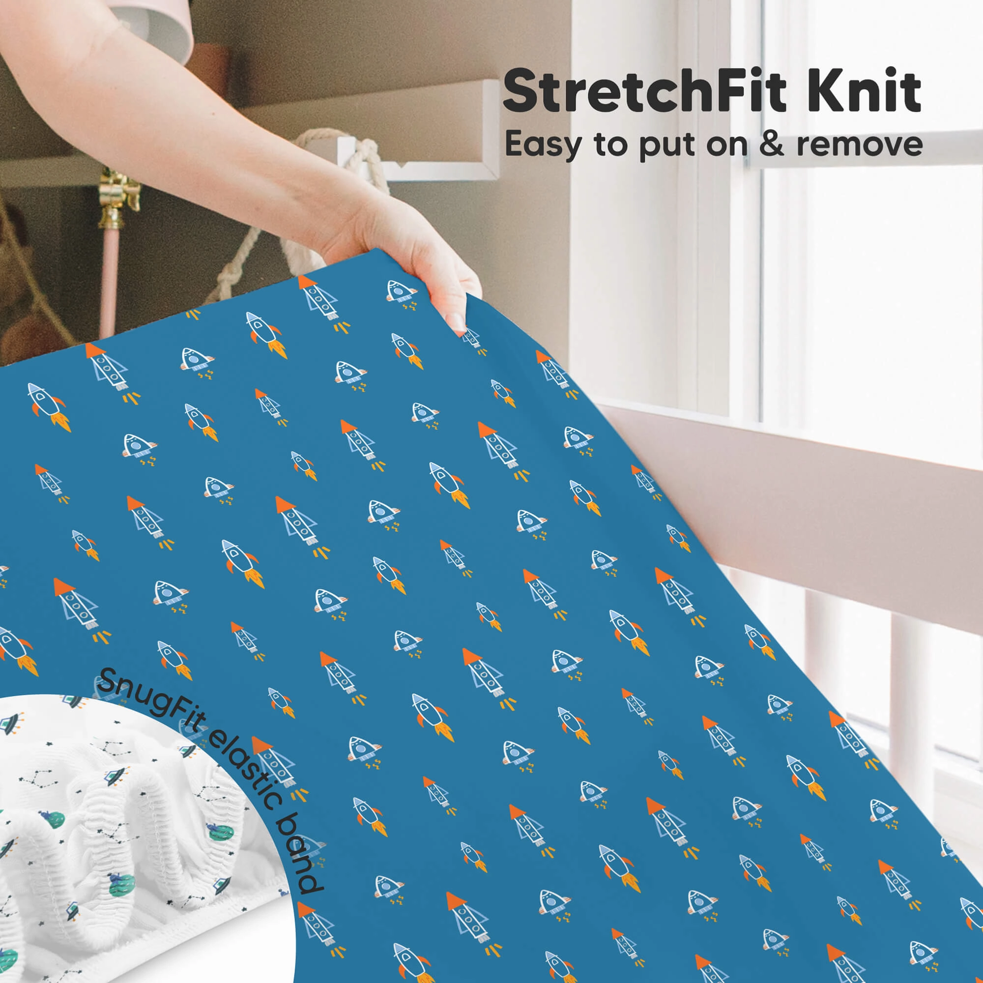 Isla Fitted Crib Sheets (Space Quest)