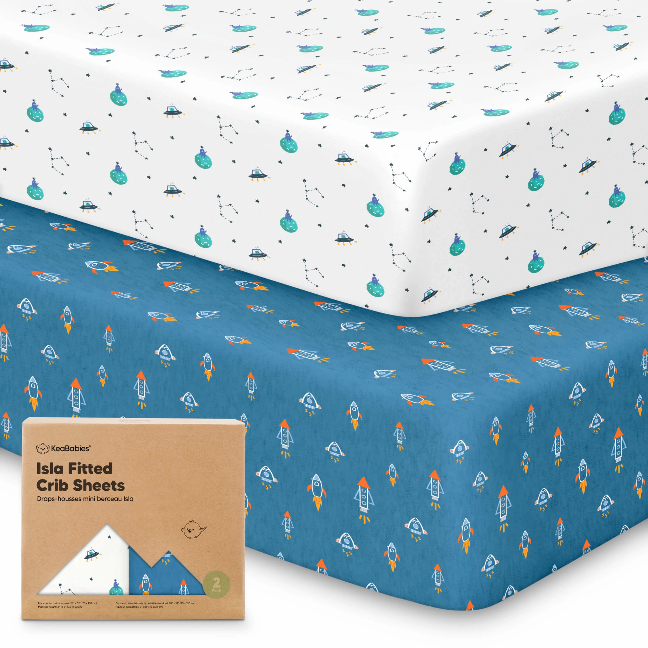 Isla Fitted Crib Sheets (Space Quest)
