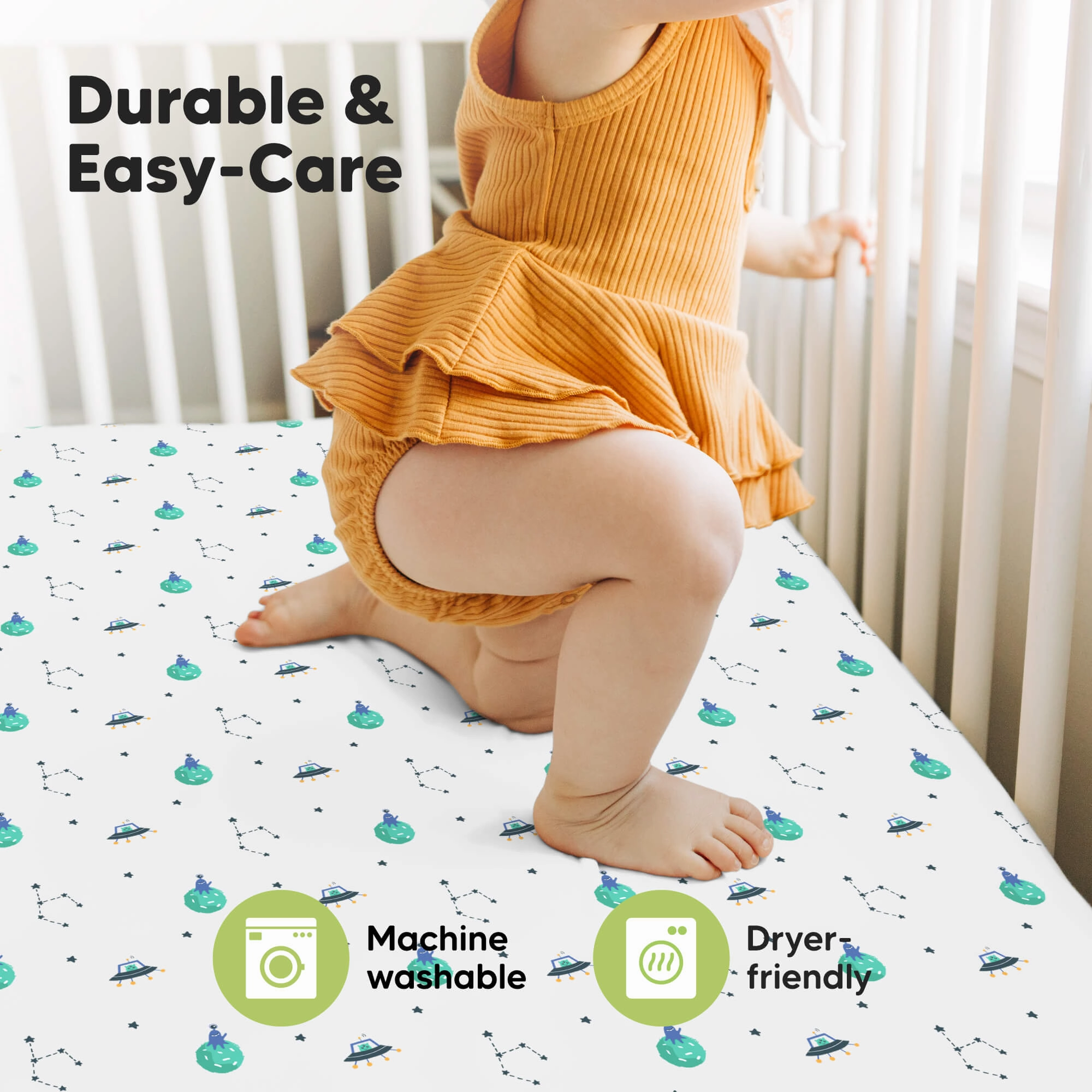 Isla Fitted Crib Sheets (Space Quest)
