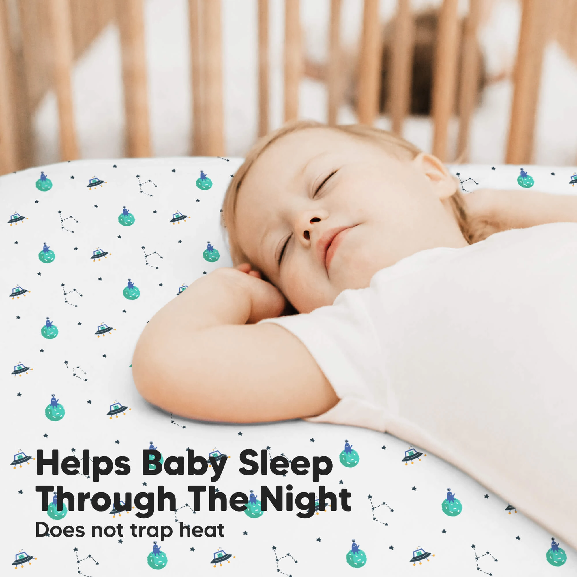 Isla Fitted Crib Sheets (Space Quest)