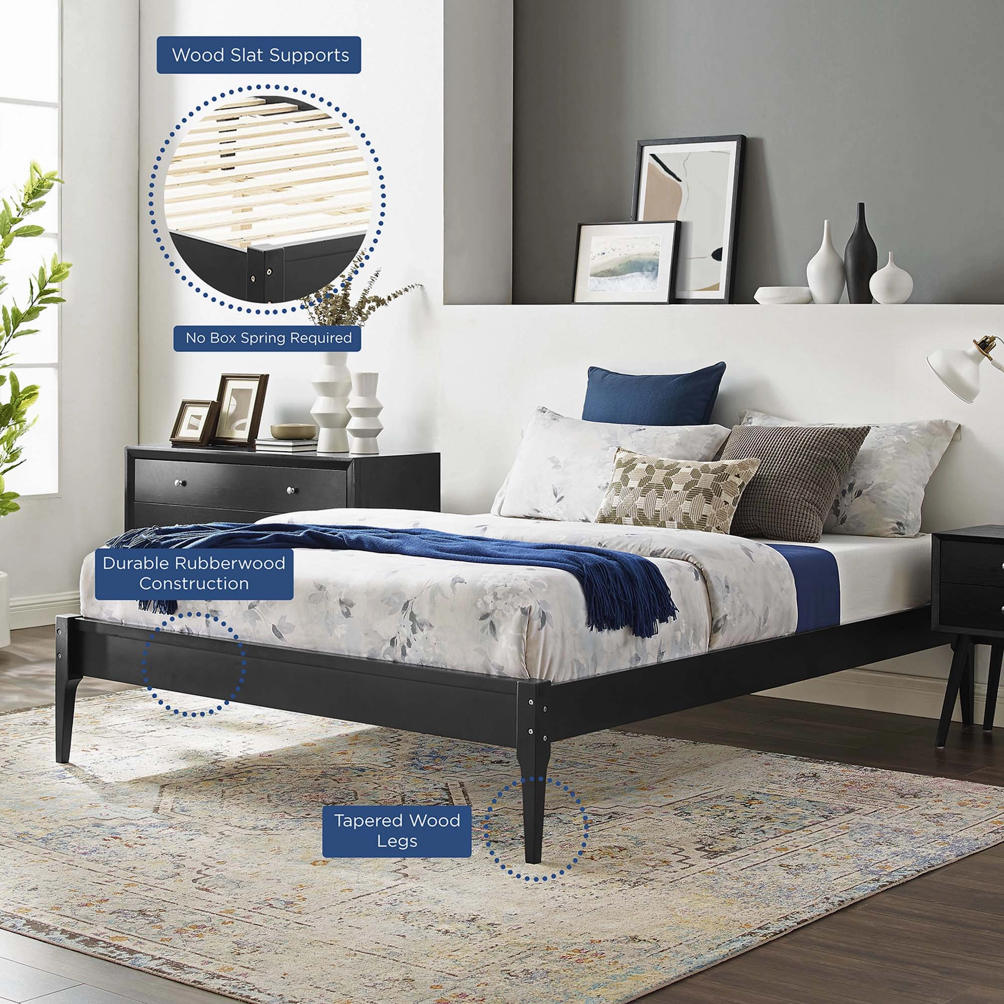 June Wood Platform Bed Frame by Modway