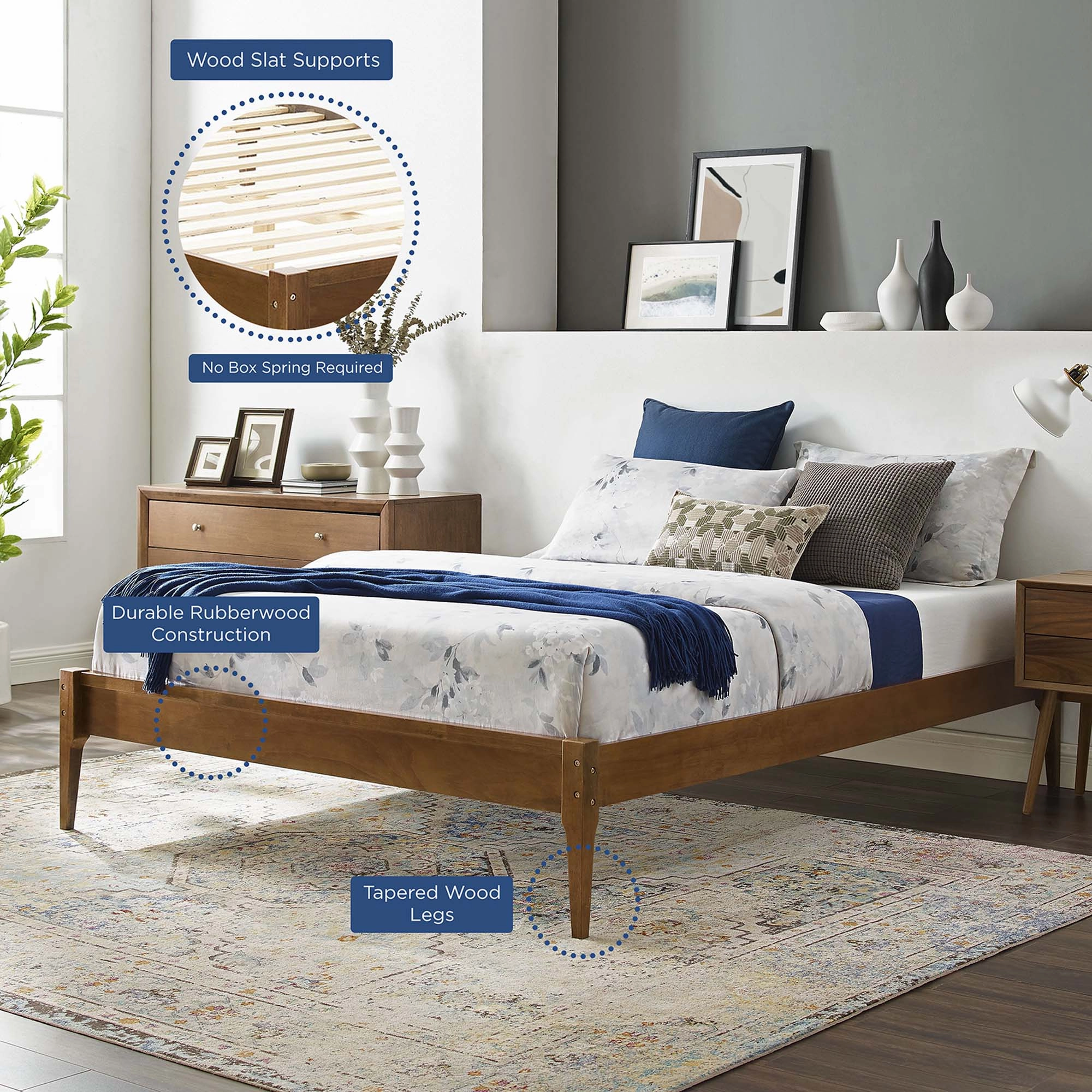 June Wood Platform Bed Frame by Modway