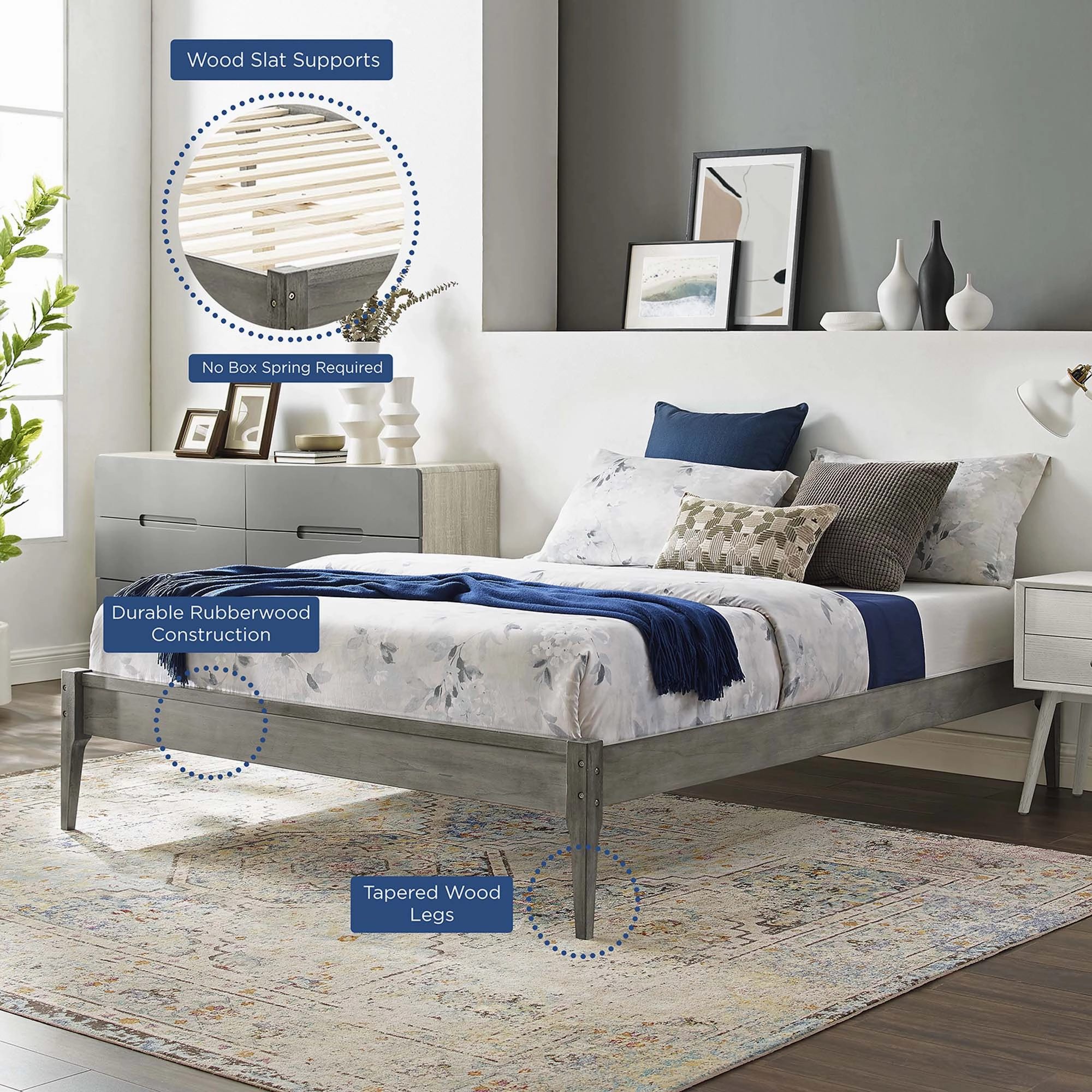June Wood Platform Bed Frame by Modway