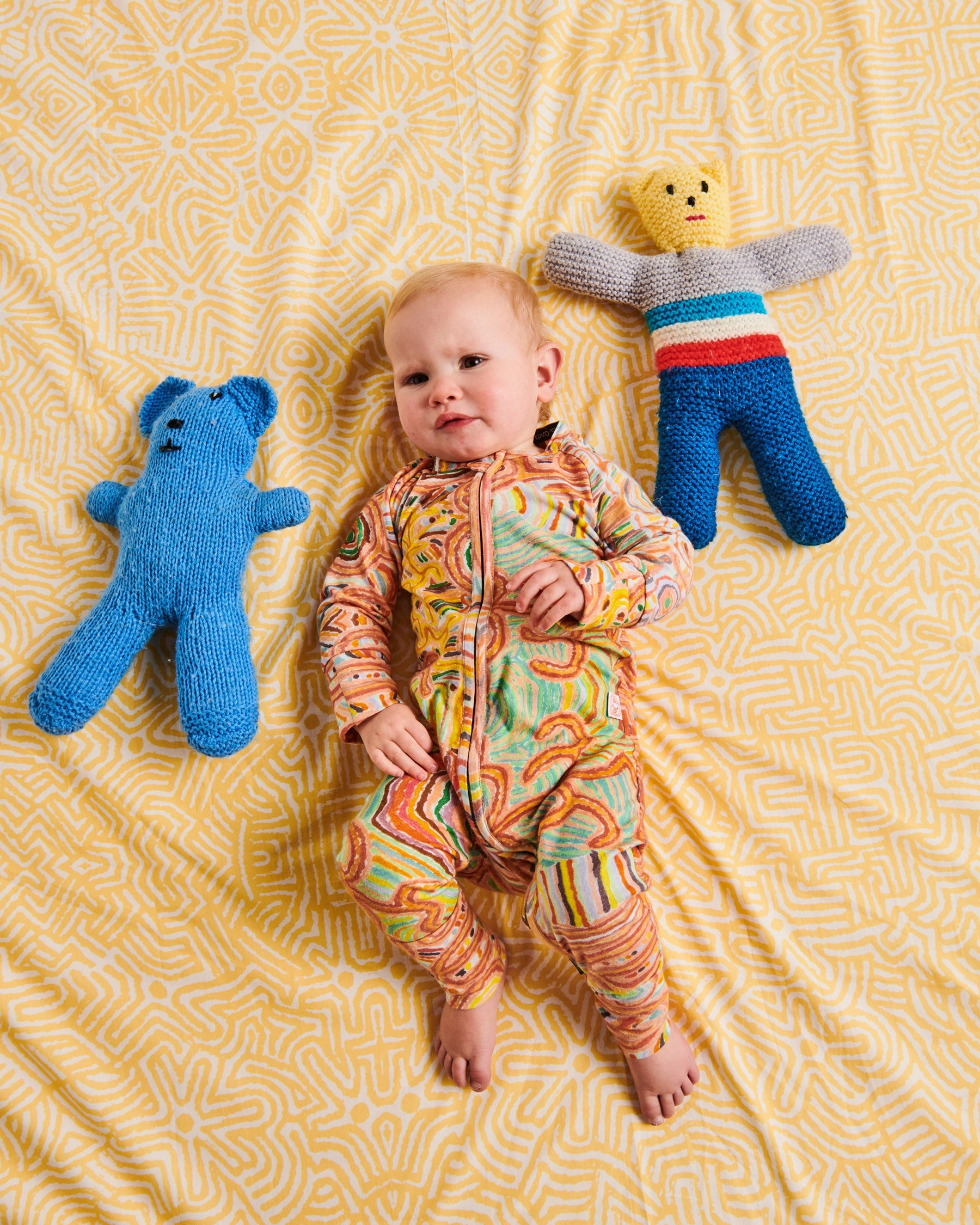 Kalaya Tjukurpa Straw Organic Cotton Baby Fitted Sheet