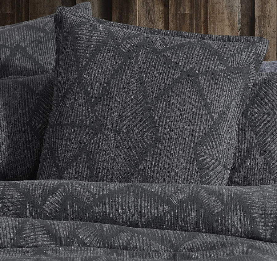 Kenya European Pillowcase Charcoal