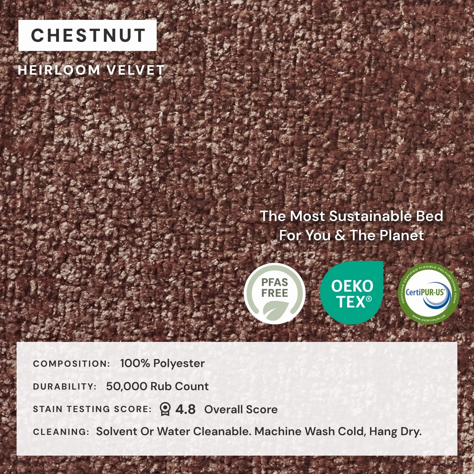 King Upholstered Platform Bed   Headboard | Heirloom Velvet in Chestnut