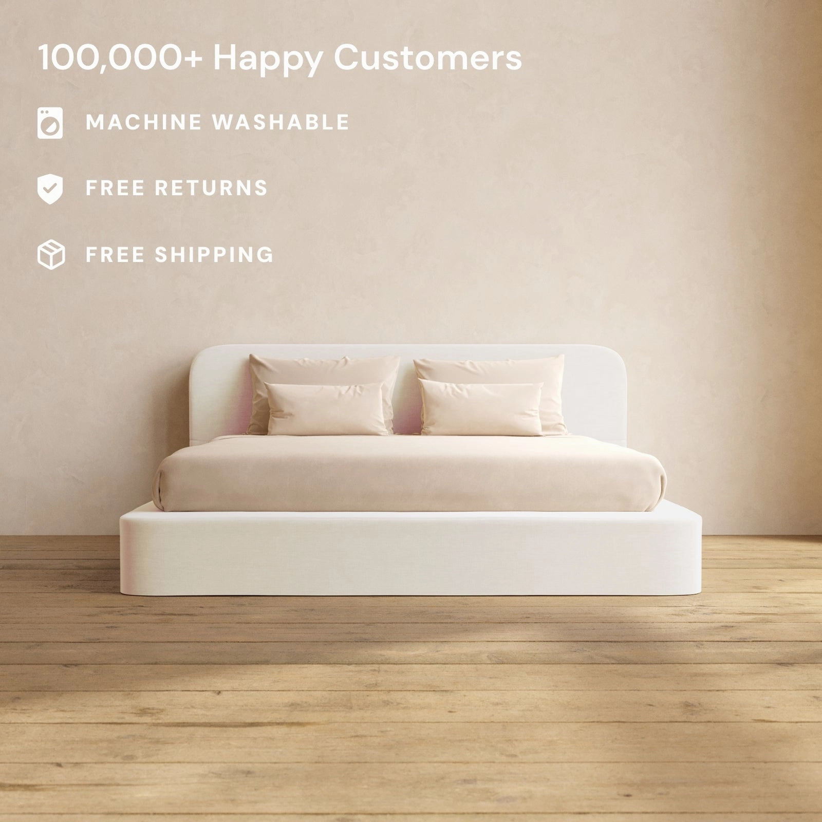 King Upholstered Platform Bed   Headboard | Mod Velvet in Coco
