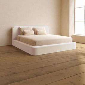 King Upholstered Platform Bed   Headboard | Mod Velvet in Coco