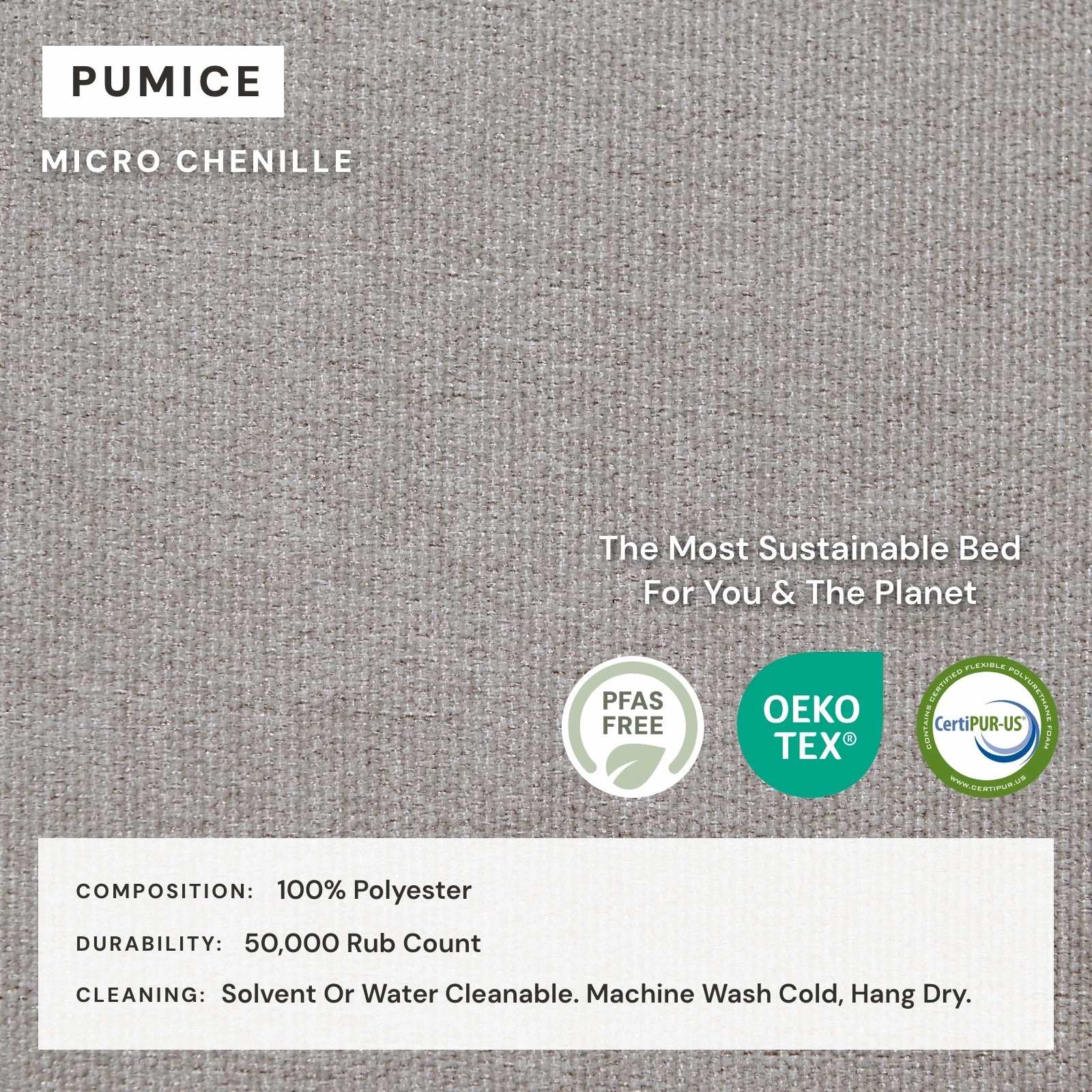King Upholstered Platform Bed | Micro Chenille in Pumice