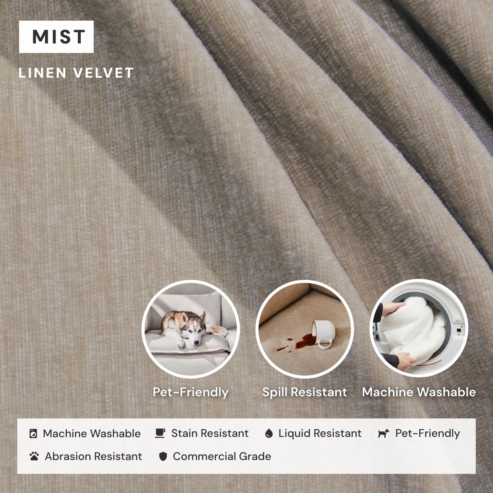 King Upholstered Platform Bed | Mod Velvet in Mist