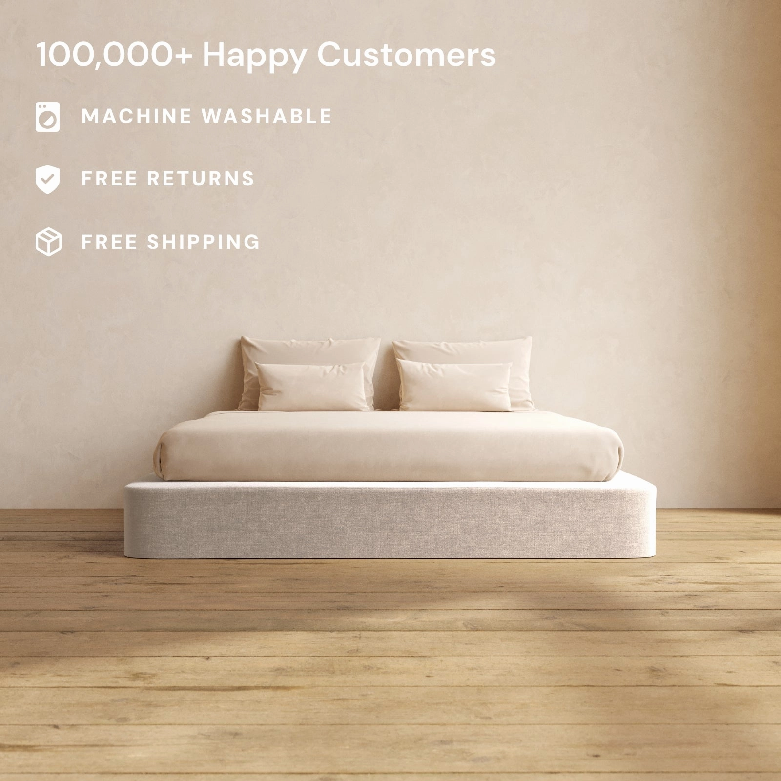 King Upholstered Platform Bed | Mod Velvet in Mist