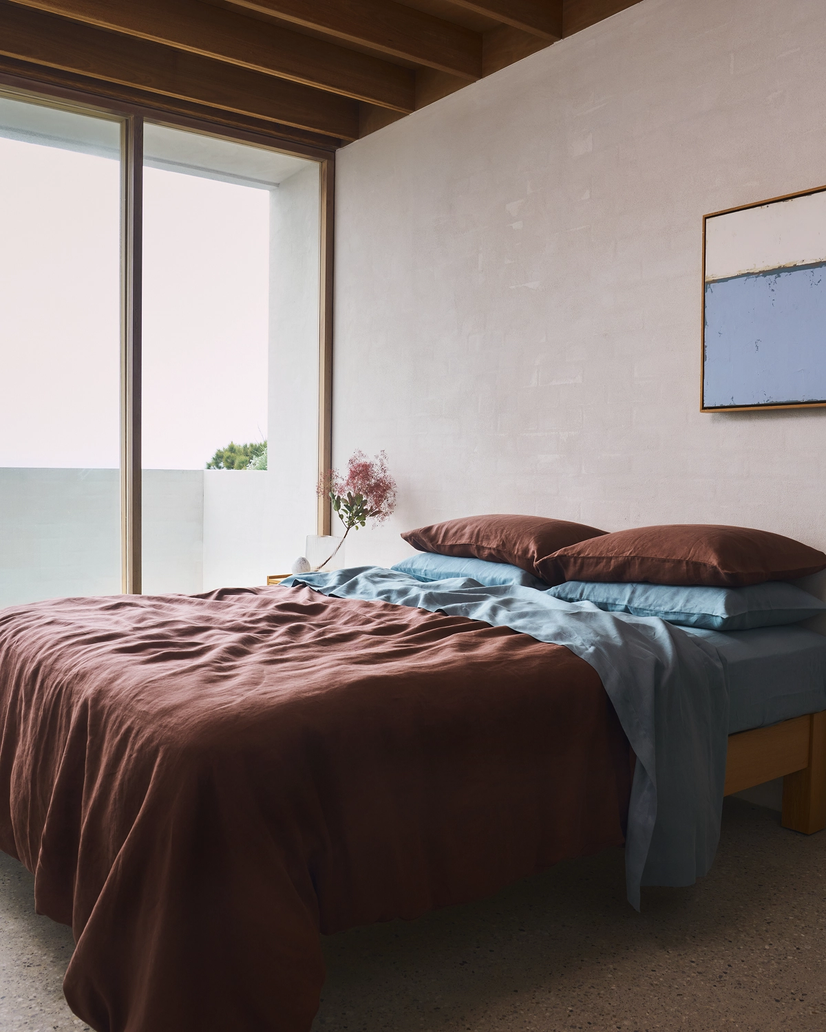 Lagoon 100% French Flax Linen Fitted Sheet